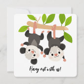 Funny Opossum Birthday Invitation  (Devant)