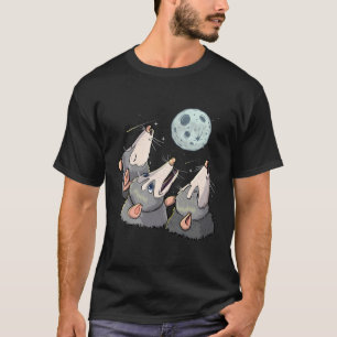Funny Opossum Moon 3 Howling Possums Schattige Str T-shirt