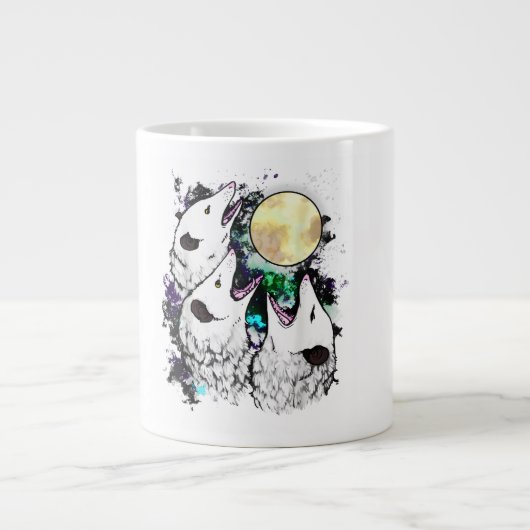 Funny Opossum Mug | Screaming Possum Moon Design (Devant)