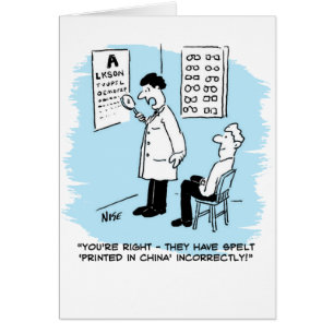 Funny Optician Gving an Eye Test to Patient