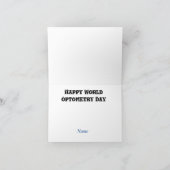 Funny Optométrie Carte de voeux de jour avec plan  (Intérieur)