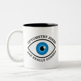 Funny Optometry Cornea Jokes Tweekleurige Koffiemok