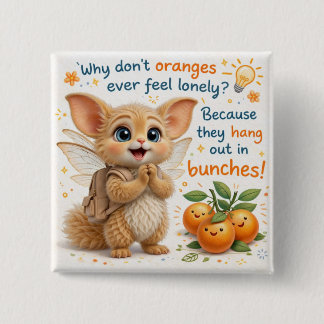 Funny Orange Dad Joke Vierkante Button 5,1 Cm