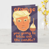 FUNNY Orange Donald Trump carte de voeux anniversa (Fleur jaune)