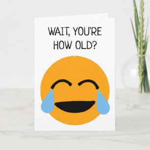 Funny Orange riant Visage Emoji Carte Anniversaire