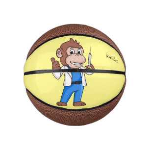 Funny orangutan ape cartoon dokter basketbal