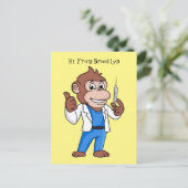 Funny orangutan ape cartoon dokter briefkaart (Staand voorkant)