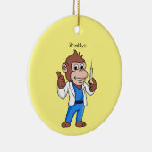 Funny orangutan ape cartoon dokter keramisch ornament (Rechts)