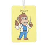 Funny orangutan ape cartoon dokter luchtverfrisser (Achterkant)