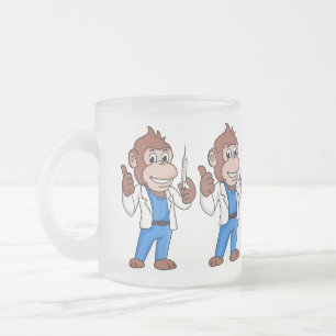 Funny orangutan ape cartoon dokter matglas koffiemok