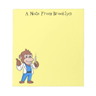 Funny orangutan ape cartoon dokter notitieblok