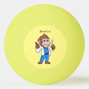 Funny orangutan ape cartoon dokter pingpongballen