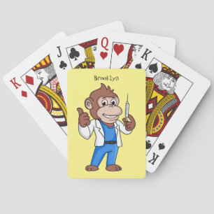 Funny orangutan ape cartoon dokter pokerkaarten