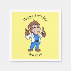 Funny orangutan ape cartoon dokter servet