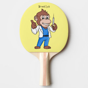 Funny orangutan ape cartoon dokter tafeltennisbatje
