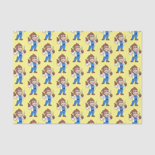 Funny orangutan ape cartoon dokter tissuepapier (Voorkant)