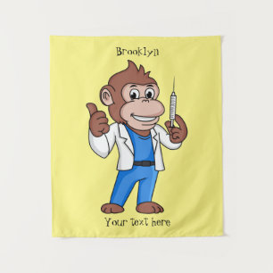 Funny orangutan ape cartoon dokter wandkleed