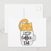 Funny Oranje Cat Coffee Mok Cat Lover Briefkaart (Voorkant / Achterkant)
