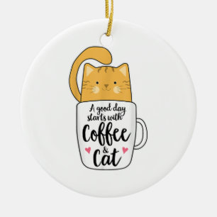 Funny Oranje Cat Coffee Mok Cat Lover Keramisch Ornament