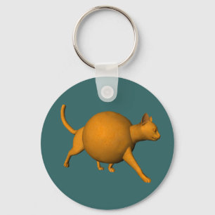 Funny Oranje Cat Sleutelhanger