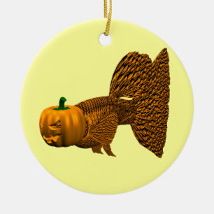 Funny Oranje Guppy Keramisch Ornament