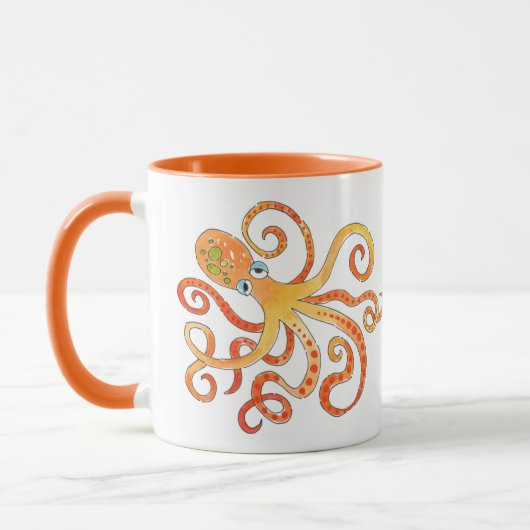 Funny Oranje Octopus Mok (Links)