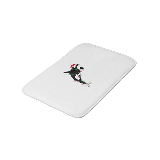 Funny Orca Killer Whale Santa Hat Zee en Badmat (Gekanteld)