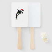 Funny Orca Killer Whale Santa Hat Zee en Handwaaier (Voorkant en achterkant)