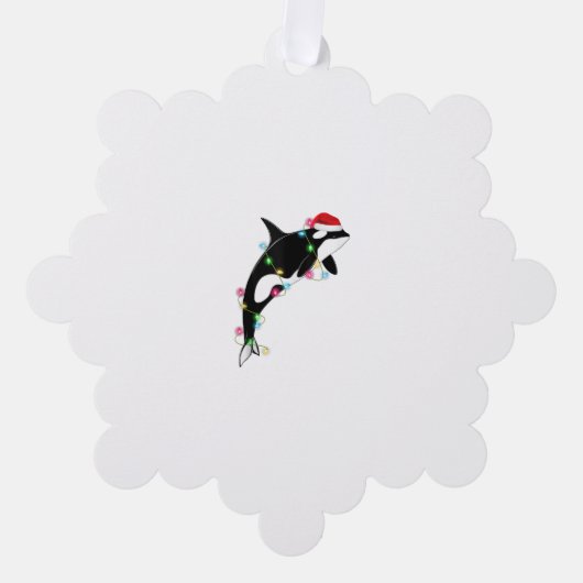 Funny Orca Killer Whale Santa Hat Zee en Ornament Kaart (Voorkant)