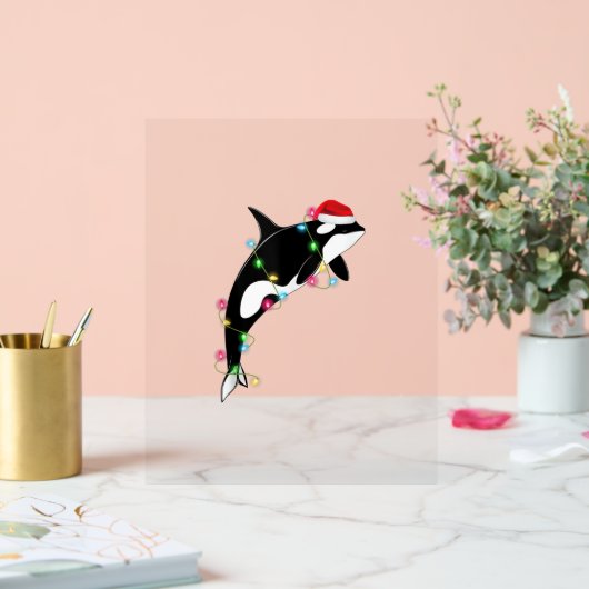 Funny Orca Tueur Baleine Santa Chapeau Mer de Noël (Mariage)