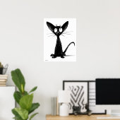 Funny Oriental Black Cat Poster (Thuiskantoor)