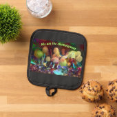 Funny Original Pot Holder “We are the champignons” Pannenlap (Top down)