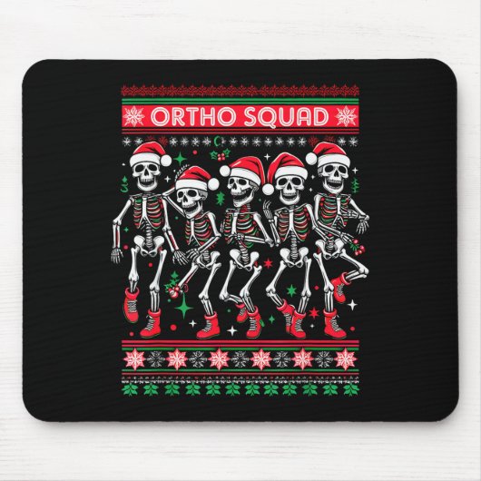 Funny Ortho Squad Christmas Three Santa Skeletons Muismat (Voorkant)