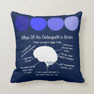 Funny Osteopath's Brain Pillow Blue Kussen