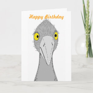 Funny Ostrich carte d'anniversaire