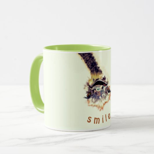 Funny Ostrich Coffee Mok - Aangepaste tekst (Voorkant links)