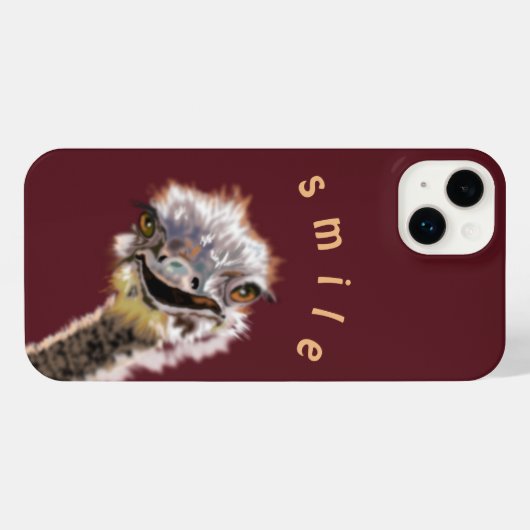 Funny Ostrich coque iphone Couleur et texte person (Verso Horizontal)