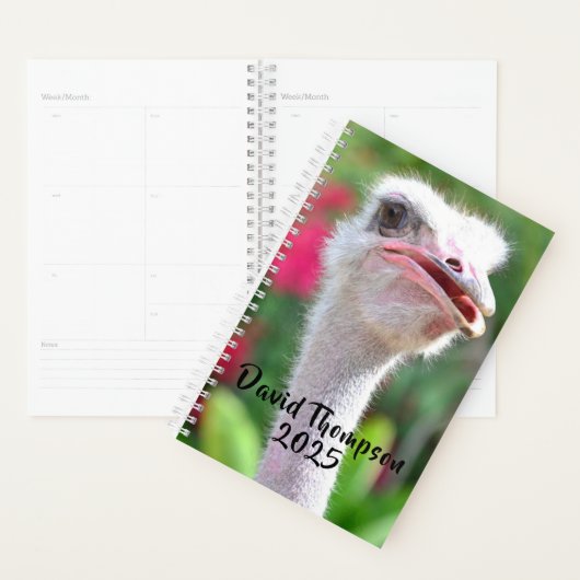 Funny Ostrich Face Persoonlijke naam Planner (Display)