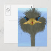 Funny Ostrich George en Cute Ladybug Briefkaart (Voorkant / Achterkant)