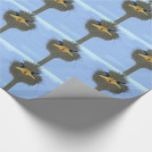 Funny Ostrich George en Cute Ladybug Cadeaupapier (Hoek)