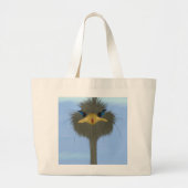Funny Ostrich George en Cute Ladybug Grote Tote Bag (Voorkant)