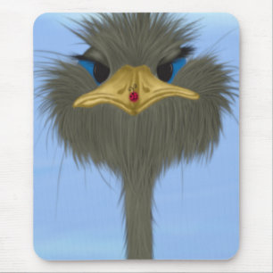 Funny Ostrich George en Cute Ladybug Muismat