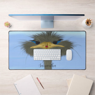 Funny Ostrich George et le mignon Ladybug