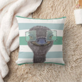Funny Ostrich met bril Kussen (Deken)