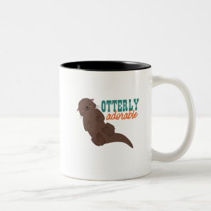 Funny Otter Cartoon Animal Schattig Tweekleurige Koffiemok
