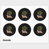Funny Otter Cartoon Vertrouwd met Dam Beaver Ronde Sticker (Vel)