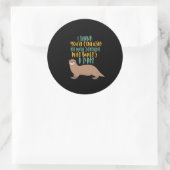 Funny Otter Cartoon Vertrouwd met Dam Beaver Ronde Sticker (Tas)
