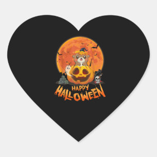 Funny Otter Halloween Gift Happy Halloween Hart Sticker