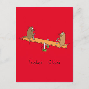 Funny Otter Teeter Totter Kinder Briefkaart