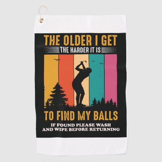 Funny Ouder Lost Golf Balls Gezegde Genoemd Golfhanddoek (Voorkant)